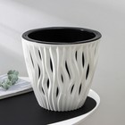 Кашпо для цветов со вставкой «Вдохновение», 7.5 л, белое/чёрное - Фото 1