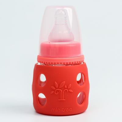Бутылочка в силиконовом чехле, стекло, классическое горло, +0 мес., 60мл., цвет МИКС для девочки