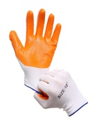 Перчатки садовые, нейлоновые, с нитриловым полуобливом, размер 10, оранжевые, Greengo - Фото 11