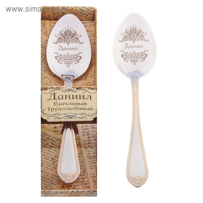 Ложка чайная "Даниил" в подарочной коробке - Фото 1