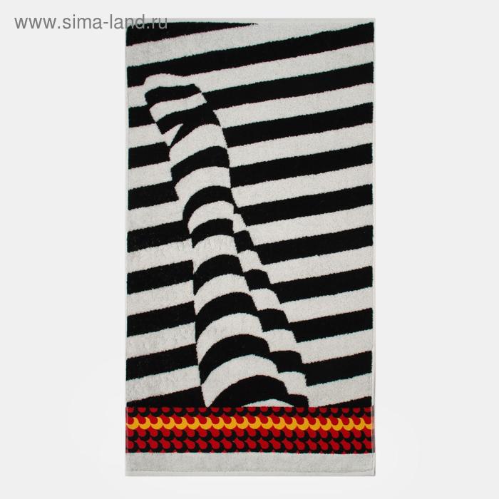 Полотенце махровое «Focus» цвет белый/чёрный, 70х130 см, 460г/м2 - Фото 1