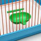 Клетка для птиц большая, крыша-домик, комплект, 34 х 28 х 54 см, голубой/оранжевый - Фото 6