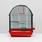 Клетка для птиц большая, полукруглая, комплект, 35 х 28 х 45 см, красный/зелёный - Фото 2