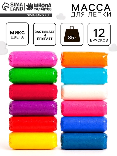 Воздушный пластилин, 12 цветов, МИКС