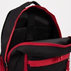 Рюкзак туристический, 28 л, отдел на молнии, 2 наружных кармана, 2 боковых кармана, цвет чёрный/красный - Фото 4