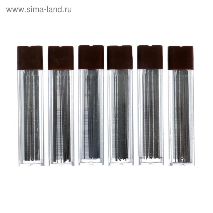 Набор грифелей для механических карандашей 6 футляров, 0.5мм Koh-I-Noor 4152, 2Н, H, F, HB, B, 2B, 12 штук в футляре - Фото 1