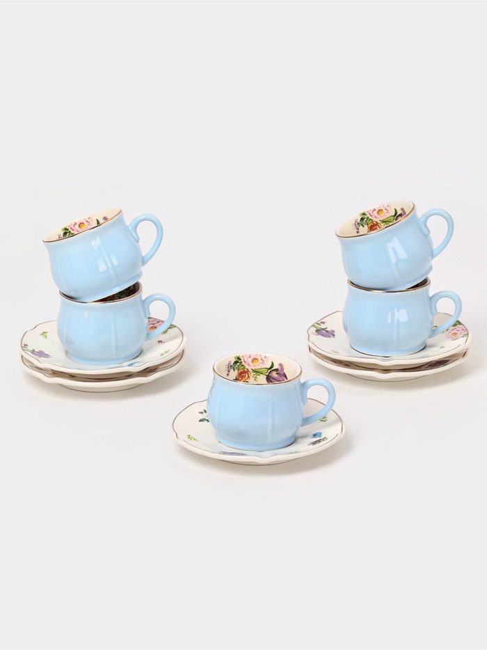 УЦЕНКА Сервиз кофейный «Сирена», 5 чашек 100 мл, 5 блюдец d=12 см - Фото 1