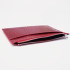 Папка для документов на молнии, боковой карман, цвет красный - Фото 3