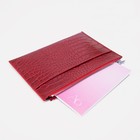 Папка для документов на молнии, боковой карман, цвет красный - Фото 4