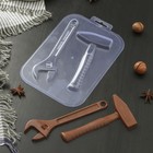 Форма для шоколада и конфет пластиковая «Ключ и молоток», цвет прозрачный - фото 9008284