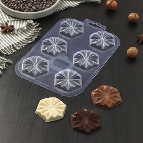 Форма для шоколада и конфет пластиковая «Печеньки», цвет прозрачный