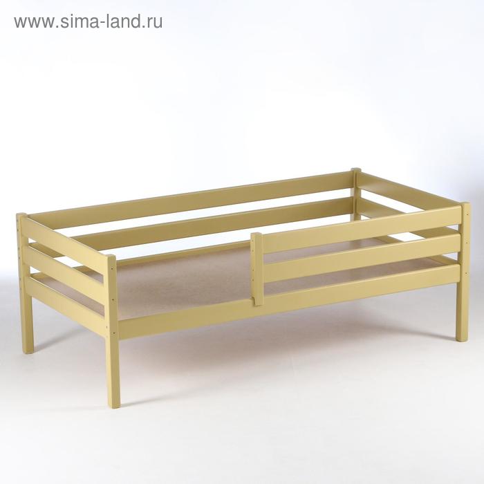 Кровать Сева, спальное место 1600х800, Бежево-зелёный/Массив Берёзы - Фото 1