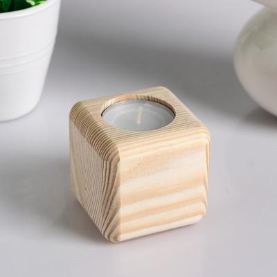 Деревянный подсвечник на 3 свечи «Квадратный», массив, 6×6×6 см