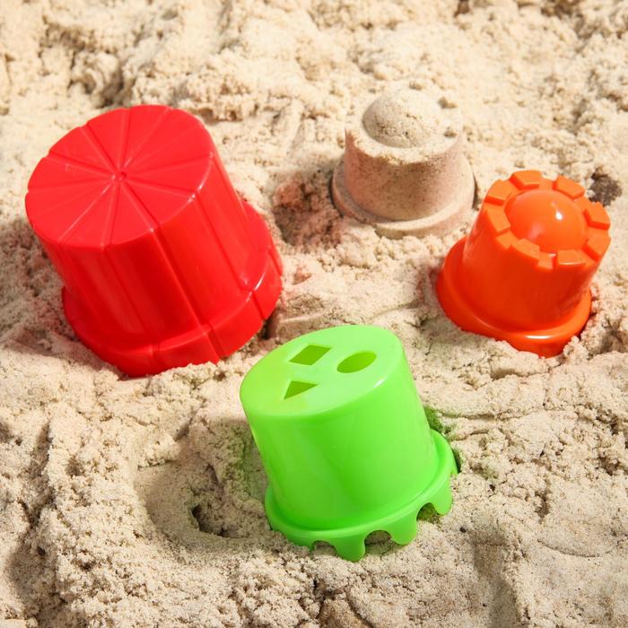 Набор для игры в песке: ведро, совок, грабли, 3 формочки, СМЕШАРИКИ - фото 1905662157