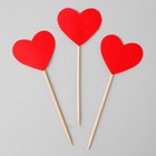Шпажки «Сердечки», 12 шт., красные - Фото 1