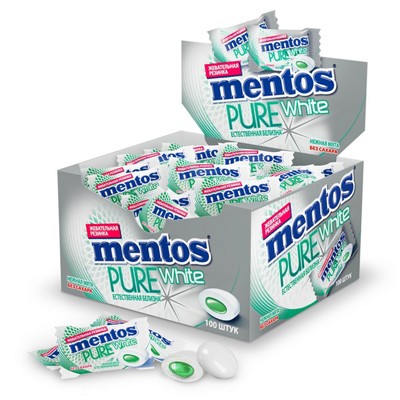 Жевательная резинка Mentos, нежная мята, 2г.