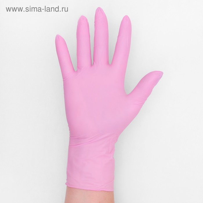 Перчатки нитриловые Manual SN209, смотровые, нестерильные, размер S, цена за 1 шт, цвет розовый - Фото 1