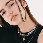 Колье «Цепь объёмная» малая, цвет глянцевый серый, 50 см - Фото 1