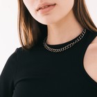 Колье «Цепь объёмная» малая, цвет глянцевый серый, 50 см - Фото 4