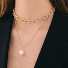 Кулон «Цепь» кольца с бусиной, цвет белый в золоте , длина 45см - Фото 3