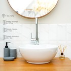 Набор аксессуаров для ванной комнаты Доляна «Бархатный гранит», 3 предмета (мыльница, дозатор для мыла, стакан), цвет серый - Фото 5