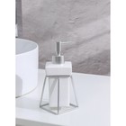 Дозатор для жидкого мыла на подставке SAVANNA «Геометрика», 250 мл, цвет белый - Фото 3