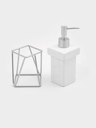 Дозатор для мыла SAVANNA «Геометрика», 250 мл, на подставке, белый - Фото 4