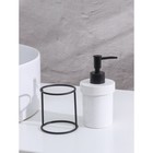 Дозатор для жидкого мыла на подставке SAVANNA «Геометрика», 250 мл, 16×7,8 см, цвет чёрно-белый - Фото 3