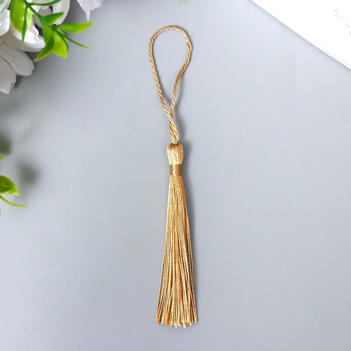 Кисточка декоративная для рукоделия золотисто-бежевый,8 см