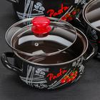 Набор эмалированных кастрюль «Болоньезе», 3 шт.: 2 л, 3 л, 4 л, d=20.5 см, 23 см, 26 см, индукция, чёрные - Фото 2