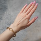 Браслет металл «Цепь» на кольце, цвет золото, 21 см - Фото 3
