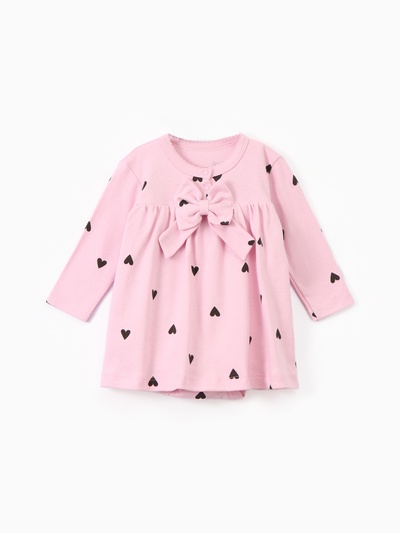 Платье - боди для девочки «Крошка Я. Сердечки», рост 74-80 см, розовое