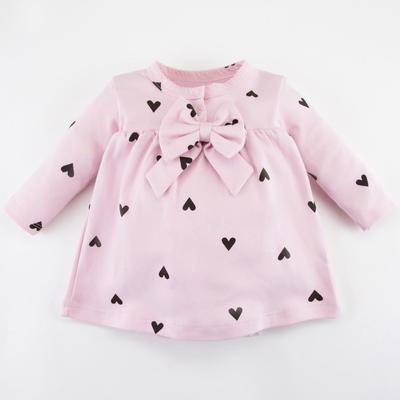 Платье - боди для девочки «Крошка Я. Сердечки», рост 80-86 см, розовое