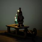 Новогодний декор с подсветкой «Дед мороз на санках» 2 круглые, 8х18х15,5 см - Фото 2