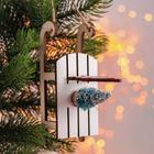 Новогодний декор с подсветкой «Дед мороз на санках» 2 круглые, 8х18х15,5 см - фото 6305025