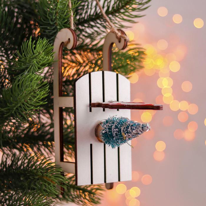 Новогодний декор с подсветкой «Дед мороз на санках» 2 круглые, 8х18х15,5 см - фото 1890942217