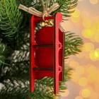 Елочная игрушка «Санки с узорами», 2.3×5.5×13 см - Фото 2