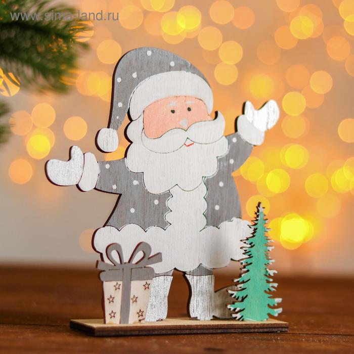 Новогодний настольный декор «Дед Мороз с подарками» 3.5×13.2×14.8 см - Фото 1