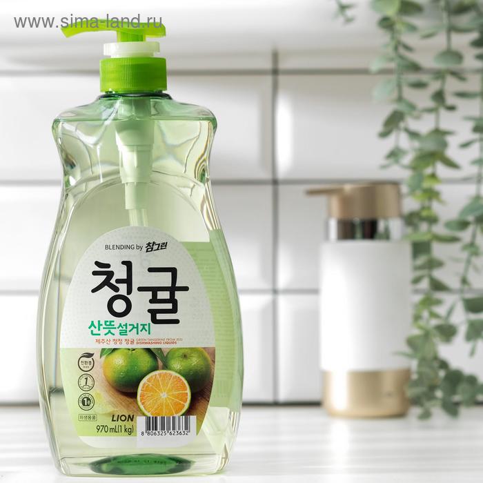 Средство для мытья посуды LION Chamgreen Зеленый цитрус, 965 мл - Фото 1
