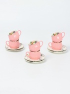 УЦЕНКА Сервиз кофейный «Сирена», 12 предметов: 6 чашек 100 мл, 6 блюдец d=12 см, розовая - Фото 5