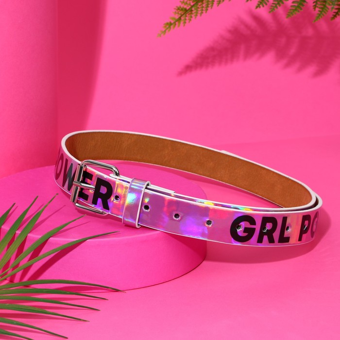 Ремень женский из зеркальной кожи Girl Power