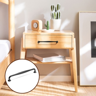 Ручка-скоба мебельная WAVE PC173BL, м/о 192 мм, цвет чёрный