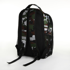Рюкзак школьный, 2 отдела на молниях, 2 наружных кармана, 2 боковых кармана, цвет чёрный/чёрный - Фото 2