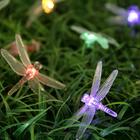 Гирлянда Uniel «Нить» 4 м с насадками «Стрекозы», IP44, тёмная нить, 20 LED, 2 режима, солнечная батарея - Фото 2