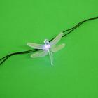 Гирлянда Uniel «Нить» 4 м с насадками «Стрекозы», IP44, тёмная нить, 20 LED, 2 режима, солнечная батарея - Фото 3