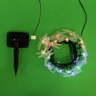 Гирлянда Uniel «Нить» 4 м с насадками «Стрекозы», IP44, тёмная нить, 20 LED, 2 режима, солнечная батарея - Фото 4