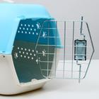 Переноска для животных пластиковая, 47.5×33×31 см, голубая - Фото 8