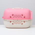 Переноска пластиковая, 47.5×33×31 см, розовая - Фото 2