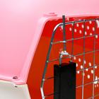 Переноска пластиковая, 47.5×33×31 см, розовая - Фото 6