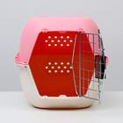 Переноска пластиковая, 47.5×33×31 см, розовая - Фото 7